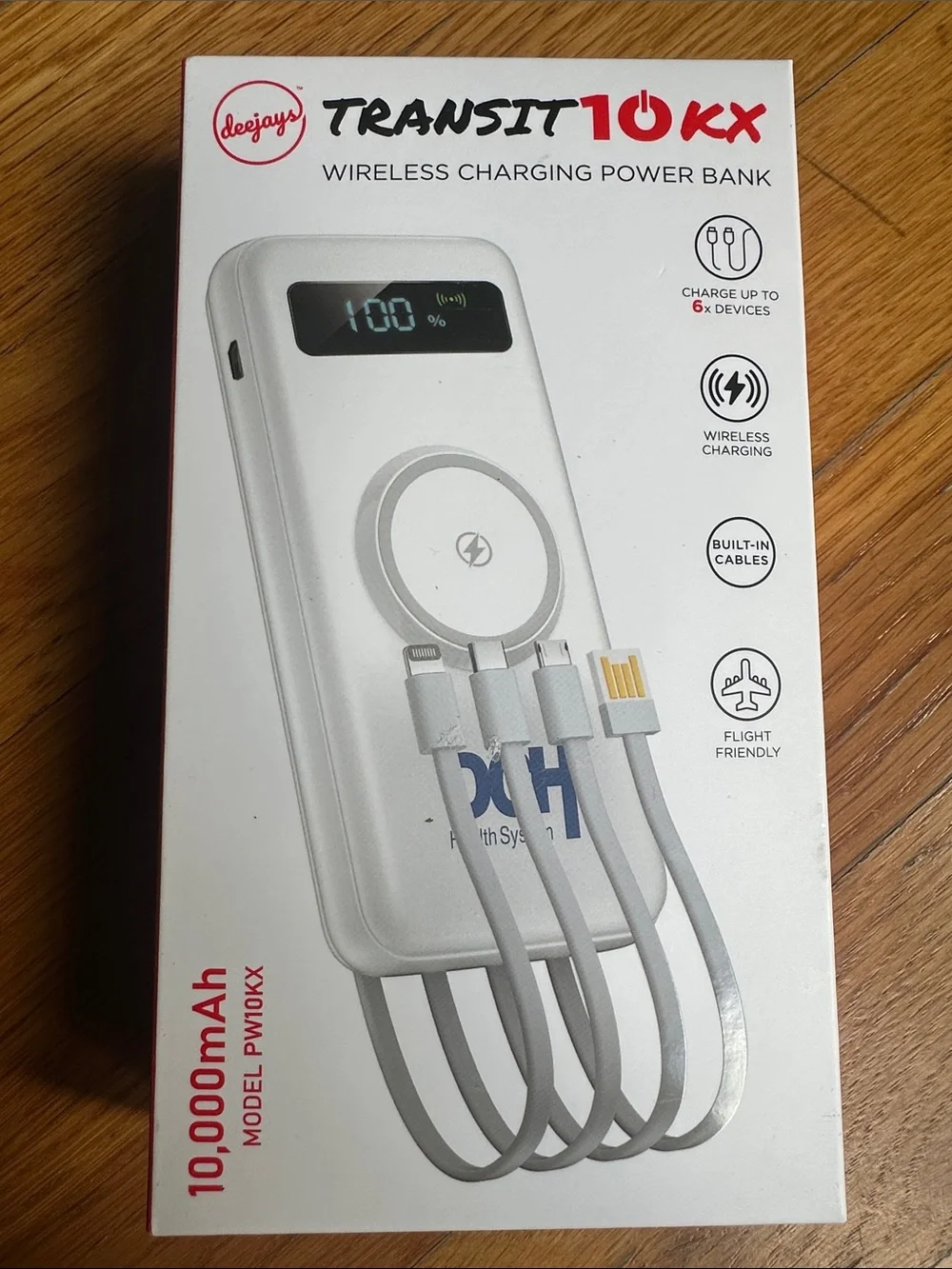 Transit 10KX White Wireless Charging Power Bank